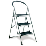 RS PRO 3 Tread Steel Steps 0.71m Platform Height, Silver Grey