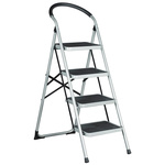 RS PRO 4 Tread Steel Steps 0.93m Platform Height, Silver Grey