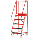 RS PRO 5 Tread Steel Steps 1.145m Platform Height, Red