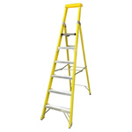 RS PRO Fibreglass 6 steps Step Ladder, 1.41m platform height
