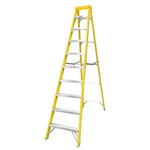 RS PRO Fibreglass 10 steps Step Ladder, 2.11m platform height, 2.8m open length