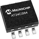 Microchip AT24CS64-SSHM-B, 64kbit Serial EEPROM Memory 8-Pin JEDEC SOIC Serial-2 Wire