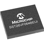 Microchip Split 64Mbit Serial-SPI Flash Memory 8-Pin WDFN, SST26VF064BEUI-104I/MF