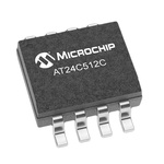 Microchip AT24C512C-SSHD-T, 512kbit EEPROM Memory Chip, 450ns 8-Pin SOIC-8 Serial-2 Wire, Serial-I2C