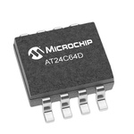 Microchip AT24C64D-SSHM-T, 64kbit EEPROM Memory Chip, 550ns 8-Pin SOIC-8 Serial-2 Wire, Serial-I2C