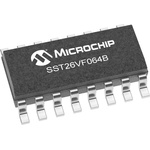 Microchip 64Mbit SPI, SQI Flash Memory 16-Pin SOIC, SST26VF064BT-104I/SO
