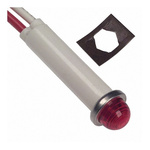 LED Reflector Bulb, Wire Terminal, Red, Single Chip, 7.87mm dia., 12 → 24 V dc, 22 → 32V ac