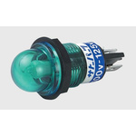 Green Neon Indicator Lamp, Solder Tabs, 100 → 125 V ac