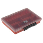 RS PRO 7 Cell Red PP Compartment Box, 32mm x 175mm x 143mm