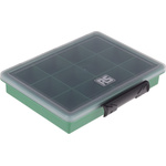 RS PRO 12 Cell Green PP Compartment Box, 32mm x 175mm x 143mm