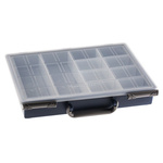 Raaco 10 Cell Blue PP Compartment Box, 57mm x 338mm x 261mm