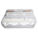 RS PRO 64 Cell Clear Plastic Compartment Box, 195mm x 370mm x 290mm