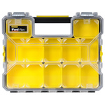 Stanley 10 Cell Black, Yellow Compartment Box, 74mm x 446mm x 357mm