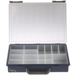 Raaco 17 Cell Grey, Transparent PP Compartment Box, 57mm x 340mm x 265mm