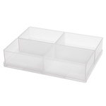 Raaco 4 Cell Transparent Polypropylene, Adjustable Insert, 47mm x 220mm x 160mm