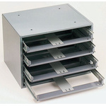 4 Cell Grey Steel Compartment Box, 381mm x 508mm x 400mm