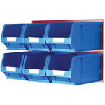 RS PRO PP Louvre Panel Storage Unit, 300mm x 455mm, Blue, Red