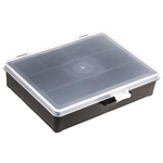 Raaco 7 Cell Black PP Compartment Box, 40mm x 179mm x 151mm