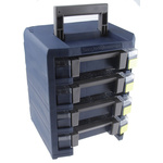 Raaco 4 Cell Blue Compartment Box, 342mm x 290mm x 247mm