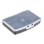 RS PRO 7 Cell Black PP Compartment Box, 30mm x 122mm x 175mm