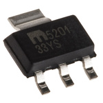 Microchip MIC5201-3.3YS-TR, 1 Low Dropout Voltage, Voltage Regulator 200mA, 3.3 V 3+Tab-Pin, SOT-223