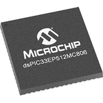 DSPIC33EP512MC806-I/MR Microchip DSPIC, 16bit Digital Signal Processor 60MHz 536 kB Flash 64-Pin QFN
