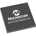 DSPIC33CK64MC105-I/PT Microchip dsPIC33CK64MC10X, 16bit Digital Signal Processor 100MHz 64 kB Flash 48-Pin UQFN/TQFP