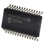Microchip PIC16F870-I/SO, 8bit PIC Microcontroller, PIC16F, 20MHz, 2K x 14 words, 64 x 8 words Flash, 28-Pin SOIC