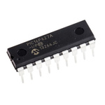 Microchip PIC16F627A-I/P, 8bit PIC Microcontroller, PIC16F, 20MHz, 1024 x 14 words, 128 B Flash, 18-Pin PDIP