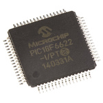 Microchip PIC18F6622-I/PT, 8bit PIC Microcontroller, PIC18F, 40MHz, 1.024 kB, 64 kB Flash, 64-Pin TQFP