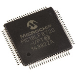 Microchip PIC18LF8720-I/PT, 8bit PIC Microcontroller, PIC18F, 25MHz, 1.024 kB, 128 kB Flash, 80-Pin TQFP