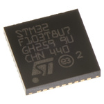 STMicroelectronics STM32F103T8U7, 32bit ARM Cortex M3 Microcontroller, STM32F1, 72MHz, 64 kB Flash, 36-Pin VFQFPN