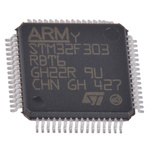 STMicroelectronics STM32F303RBT6, 32bit ARM Cortex M4 Microcontroller, STM32F3, 72MHz, 256 kB Flash, 64-Pin LQFP