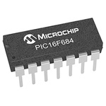 Microchip PIC16F684-E/P, 8bit PIC Microcontroller, PIC16F, 20MHz, 3.5 kB Flash, 14-Pin PDIP