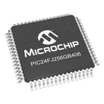 Microchip PIC24FJ256GB406-I/PT, 16bit PIC Microcontroller, PIC24F, 32MHz, 256 kB Flash, 64-Pin TQFP
