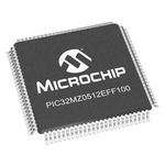 Microchip PIC32MZ0512EFF100-I/PT, 32bit MIPS® MicroAptiv™ Microcontroller, PIC32MZ, 200MHz, 160 (Boot Flash) kB, 512
