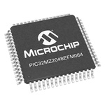 Microchip PIC32MZ2048EFM064-I/PT, 32bit MIPS® MicroAptiv™ Microcontroller, PIC32MZ, 200MHz, 160 (Boot Flash) kB, 2.048