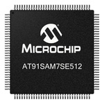 Microchip AT91SAM7SE512B-AU, 32bit ARM7TDMI Microcontroller, AT91, 48MHz, 512 kB Flash, 128-Pin LQFP