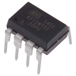 Microchip ATTINY25-20PU, 8bit AVR Microcontroller, ATtiny25, 20MHz, 2 kB Flash, 8-Pin PDIP