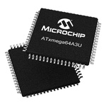 Microchip ATXMEGA64A3U-AU, 8bit AVR Microcontroller, AVR XMEGA, 32MHz, 64 + 4 kB Flash, 64-Pin TQFP