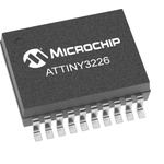 Microchip ATTINY3226-SU AVR CPU Microcontroller, AVR, 20MHz, 32 kB Flash, 20-Pin SOIC