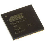 Microchip AT90USB1286-MU, 8bit AVR Microcontroller, AT90, 16MHz, 128 kB Flash, 64-Pin QFN