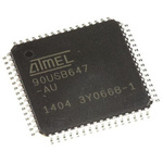 Microchip AT90USB647-AU, 8bit AVR Microcontroller, AT90, 16MHz, 64 kB Flash, 64-Pin TQFP