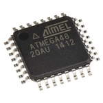 Microchip ATMEGA48-20AU, 8bit AVR Microcontroller, ATmega, 20MHz, 4 kB Flash, 32-Pin TQFP