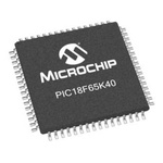 Microchip PIC18F66K40-E/PT, 8bit PIC Microcontroller, PIC18, 64MHz, 64 kB Flash, 64-Pin TQFP