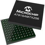 Microchip AT91SAM7X256C-AU, 32bit ARM Microcontroller, AT91, 55MHz, 256 kB Flash, 100-Pin LQFP