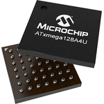 Microchip ATXMEGA128A4U-CU, 8bit AVR Microcontroller, ATmega, 32MHz, 128 kB Flash, 49-Pin VFBGA
