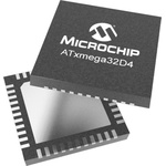 Microchip ATXMEGA32D4-MH AVR Microcontroller, ATxmega32D4, 32MHz, 32 kB Flash, 44-Pin QFN