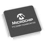 Microchip PIC32MK1024MCM100-I/PT PIC Microcontroller, PIC32, 100-Pin TQFP