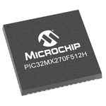 Microchip PIC32MX270F512H-I/MR PIC Microcontroller, PIC32MX, 64-Pin QFN